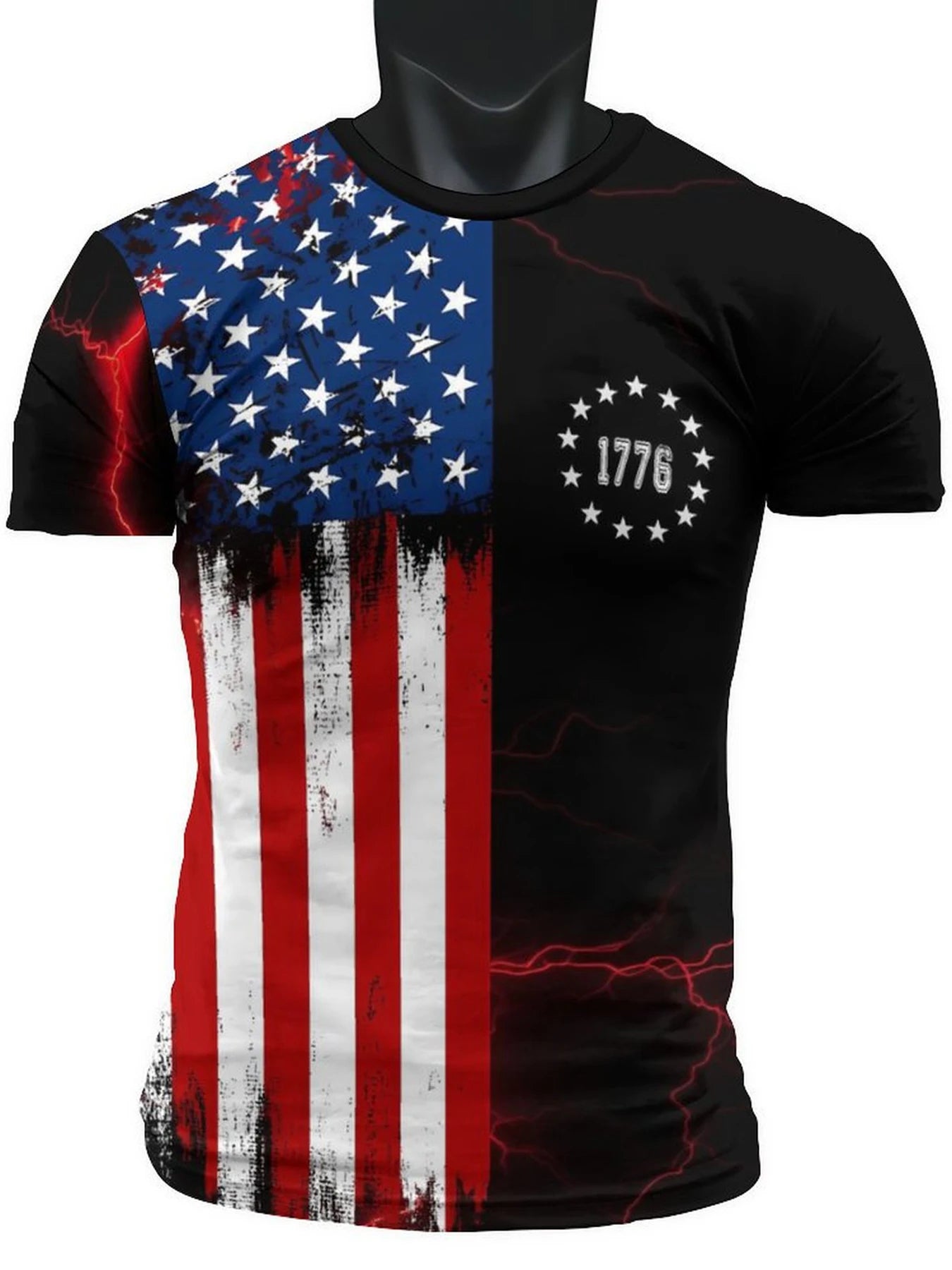 new in tops & tees 3D printed American flag men's short sleeve T-shirt mens clothing graphic t shirts Fashion Casual t shirts