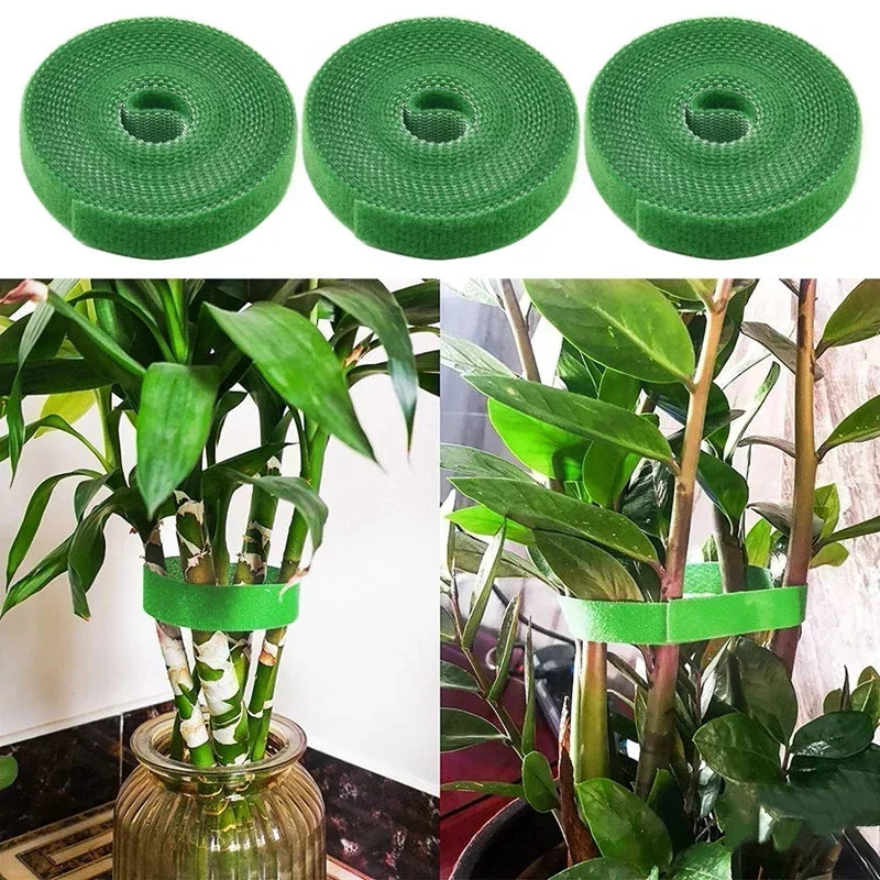 3Pcs 2m Plant Ties Nylon Plant Bandage Tie Home Garden Plant Shape Tape Hook Loop Bamboo Cane Wrap Support Accessories