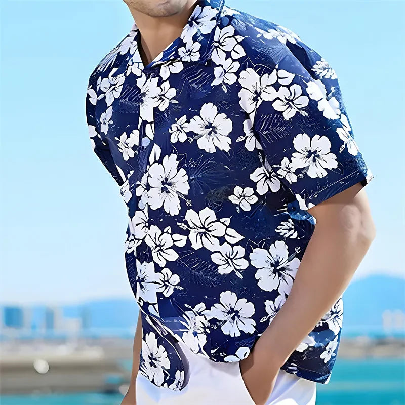 Summer Floral Shirt Tropic Plants 3d Print Shirts Men's Women's Hawaii Shirts Men's Vocation Blouses Lapel Shirts Cuba Camisas