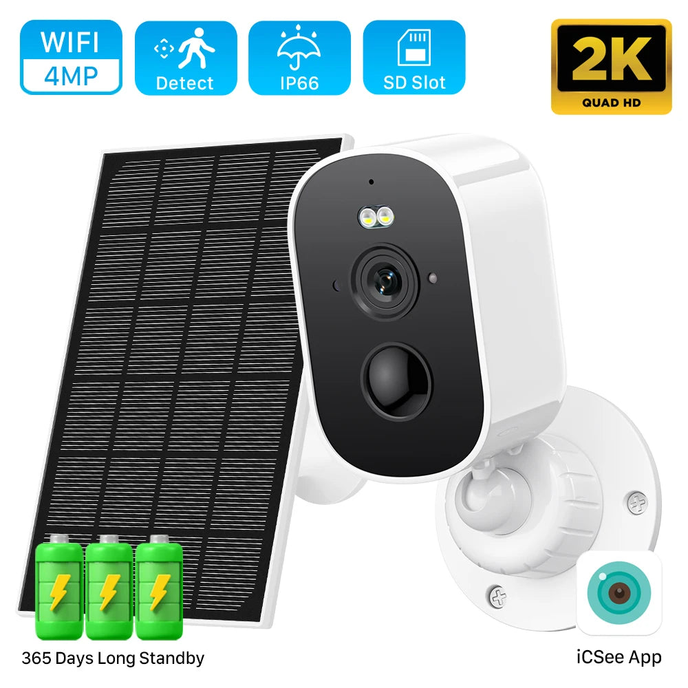 Wireless Solar Wifi Camera CCTV Security Camera Outdoor Full HD 1080P Audio IP Camera With 6000mAh Rechargeable Battery Camera