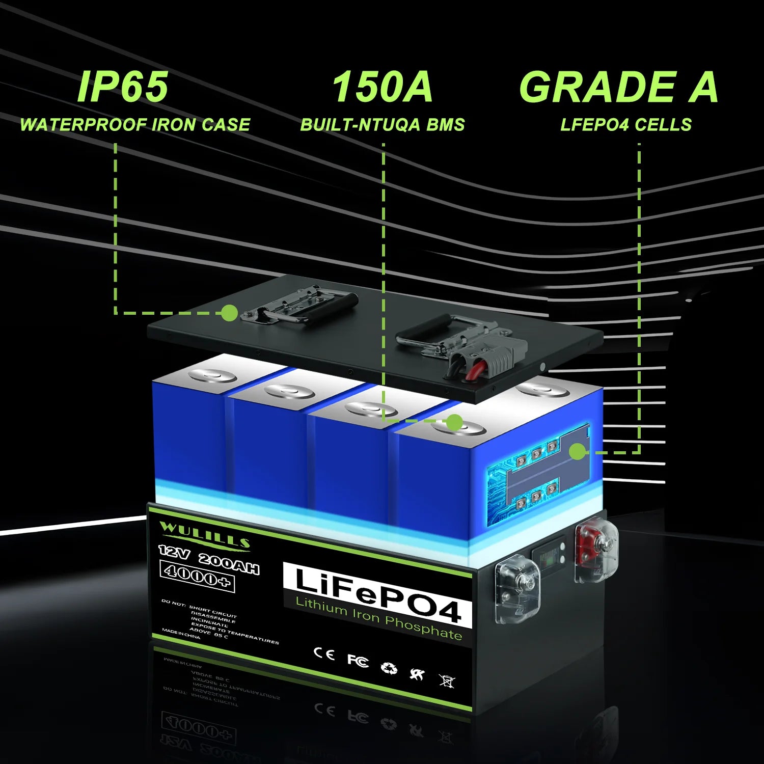 New 12V 200Ah 280Ah 400Ah 24v 100Ah 200Ah 48v 120Ah  LiFePO4 Battery Built in -BMS for Home Energy Storage Solar Perfect  No Tax