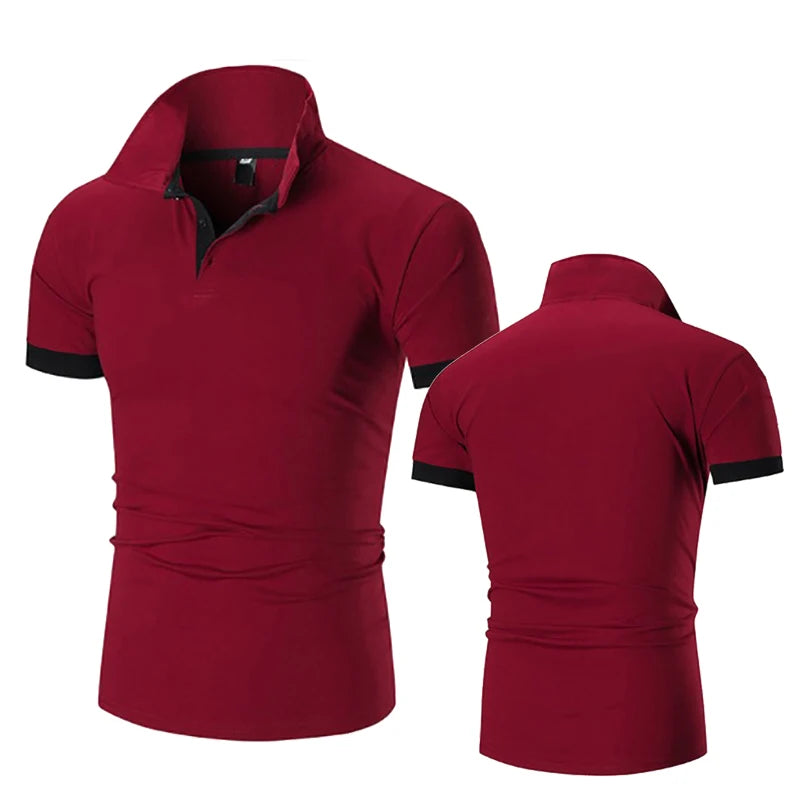 Men's Polo Shirt Business Casual Summer Short Sleeves Tops T Shirt Loose Clothes Fashion Polo T Shirt