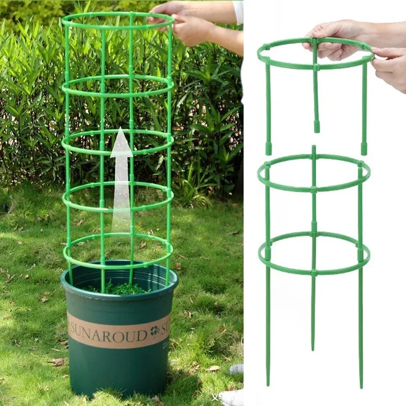 Plastic Plant Support Pile Half Round Climbing Vines Stake Bonsai Fixing Rod Garden Plant Stake Holder Flower Ring Support Rack