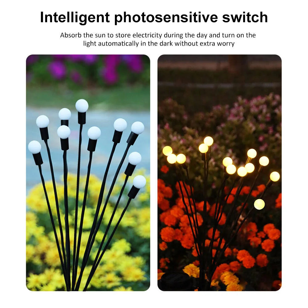 Solar LED Light 8/10 Led Outdoor Waterproof Garden Landscape Lights Firefly Garden Lights Lawn Garden Decor Solar Light