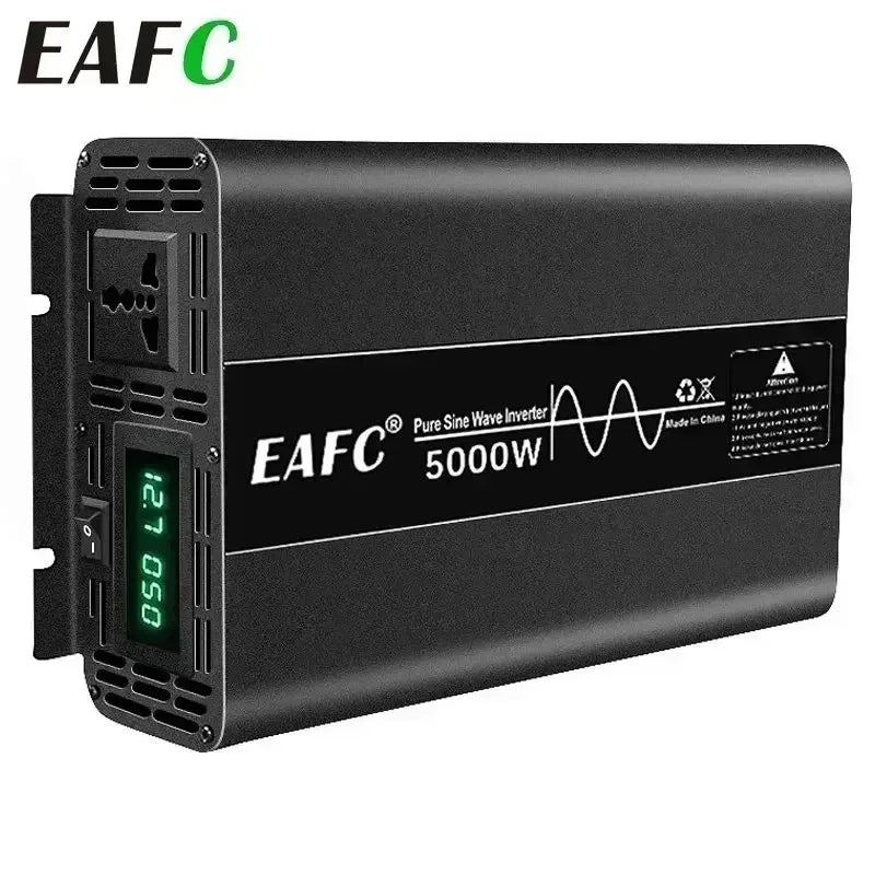 EAFC Pure Sine Wave Inverter 4000W 5000W 7000W Power DC 12V to AC 220V 50HZ Power Bank Converter Solar Car Inverter