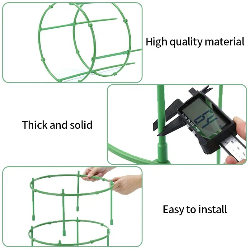 Plastic Plant Support Pile Half Round Climbing Vines Stake Bonsai Fixing Rod Garden Plant Stake Holder Flower Ring Support Rack