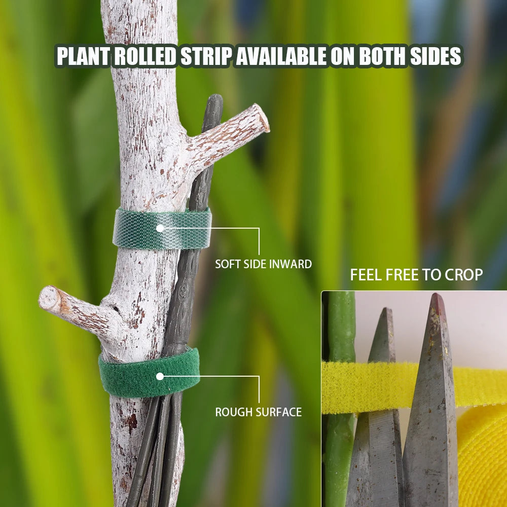 Green Garden Twine Plant Ties Nylon Plant Bandage Garden Hook Loop Bamboo Cane Wrap Support Home Garden Supplies Cable Storage