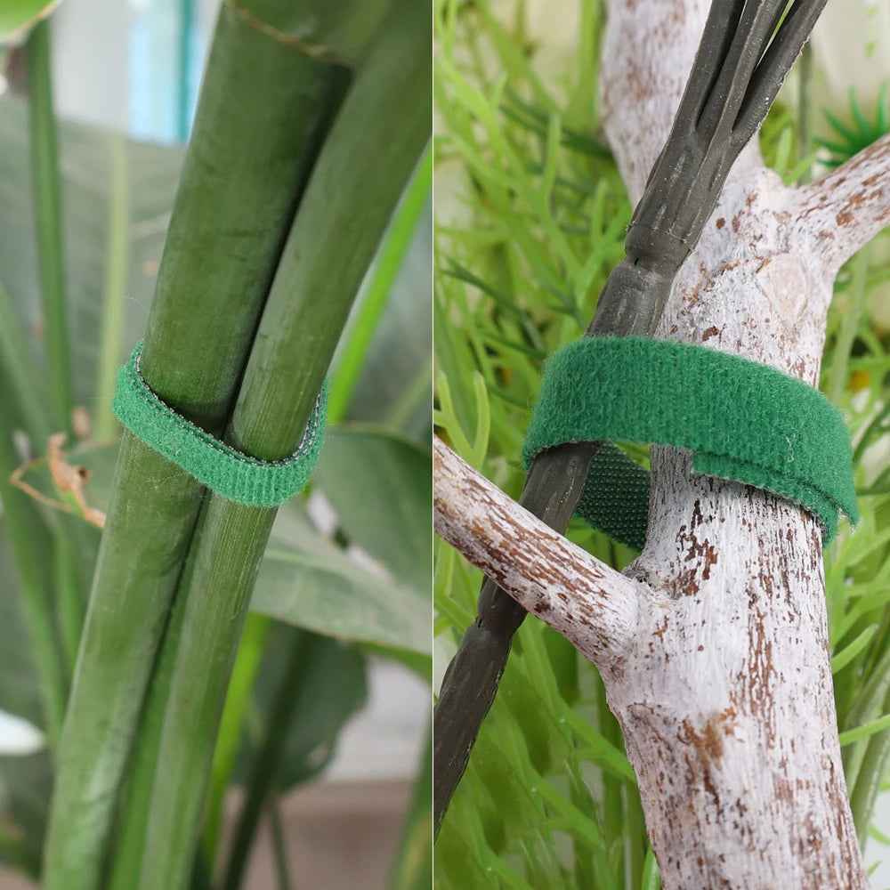 Green Garden Twine Plant Ties Nylon Plant Bandage Garden Hook Loop Bamboo Cane Wrap Support Home Garden Supplies Cable Storage