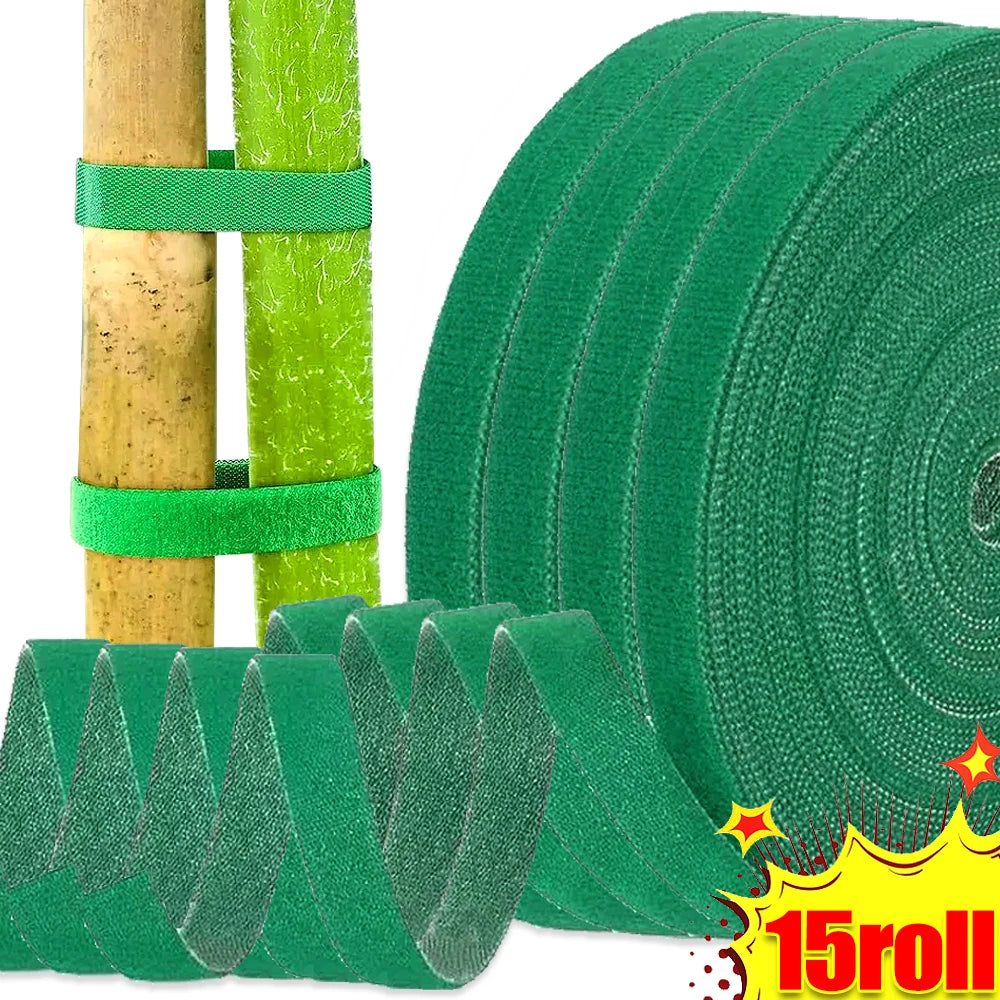 Green Garden Twine Plant Ties Nylon Plant Bandage Garden Hook Loop Bamboo Cane Wrap Support Home Garden Supplies Cable Storage