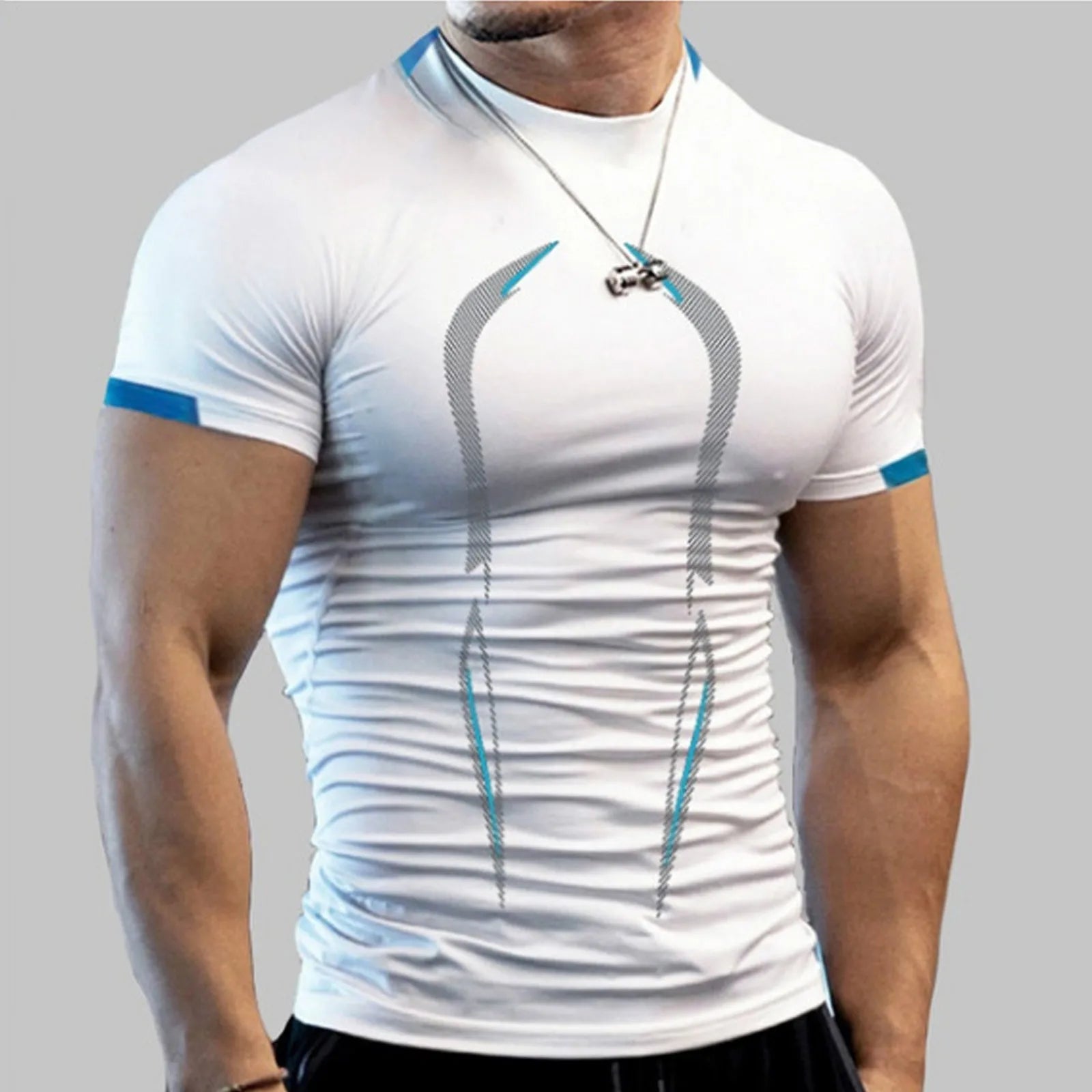 2023 Summer Gym Shirt Sport T Shirt Men Quick Drying Running Shirt Men Workout Training Tees Fitness Tops Rashgard T-shirt