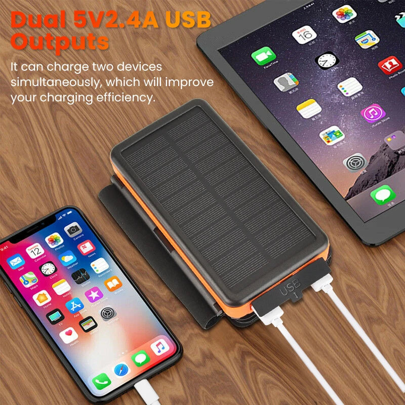 Portable 20000mAh Solar Power Bank Folding Foldable Solar Panel Solar Charger External Battery Solar Powerbank For Mobile Phones