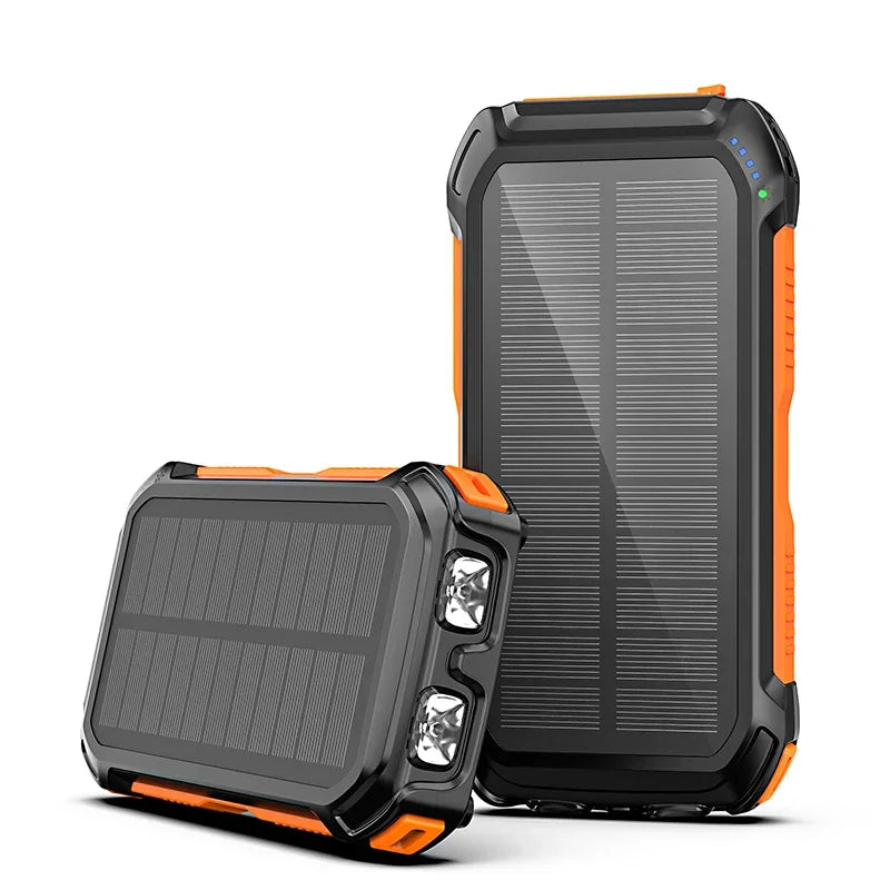 2023 New Product Custom Solar Panel Powerbank Portable Solar Charger 20000mAh 10000mAh Solar Power Banks For Cell Phone