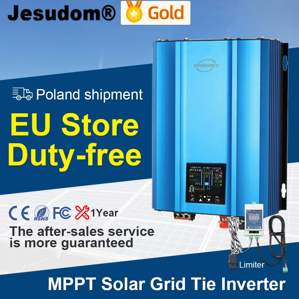 Solar Inverter Grid Tie 500W 1200W with Pure Sine Wave Output DC48V to AC110V AC230V with Limiter Export Function