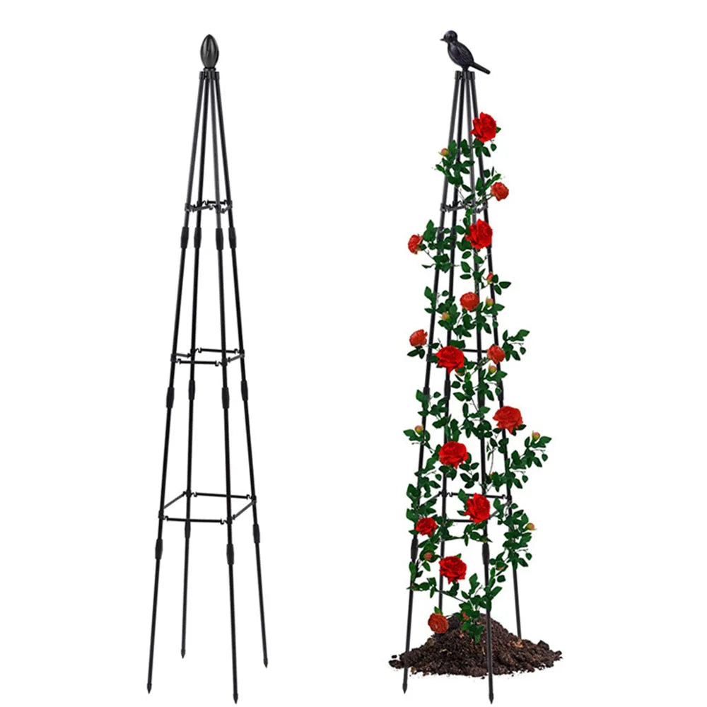 Plant Support Frame Outdoor Garden Metal Obelisk Climbing Plant Support Frame for Potted Flowers and Vegetables Trellis