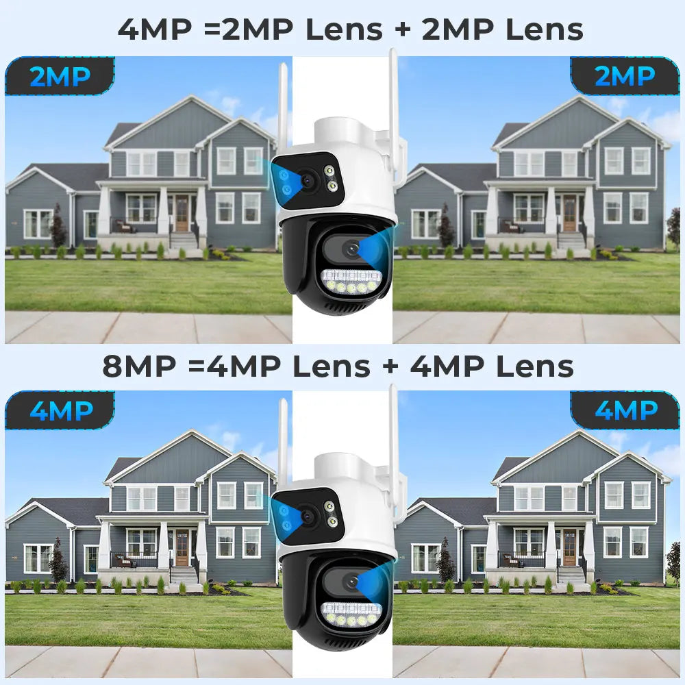 BESDER 8MP PTZ Wifi Camera Outdoor Night Vision Dual Screen Human Detection 4MP Security Protection CCTV Surveillance IP Camera