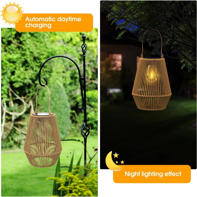 1pcs/2pcs solar outdoor lights hand woven, 0.6w solar garden light outdoor waterproof villa landscape light