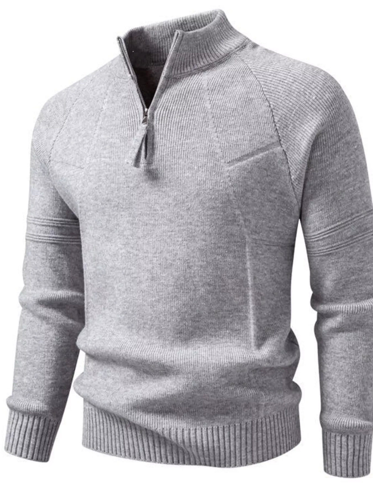 Ribbed quarter-zip sweater