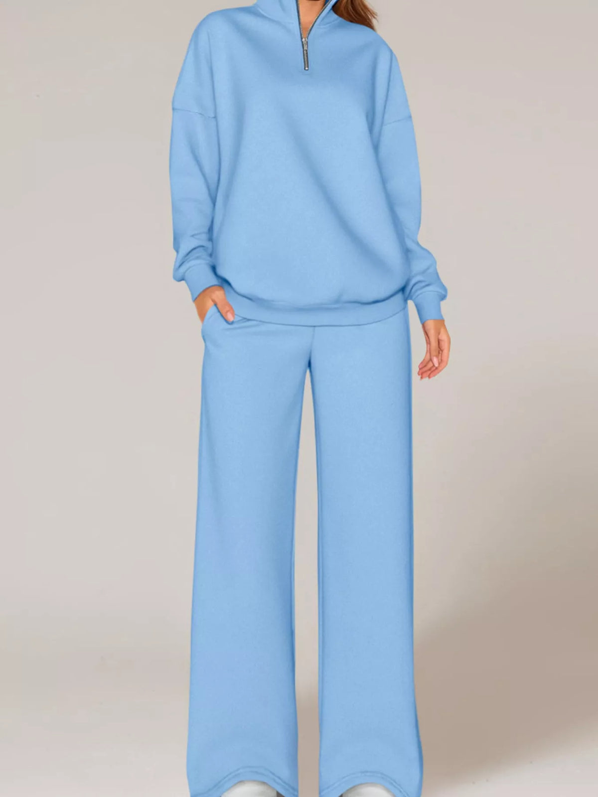 Half-zip sweatshirt set