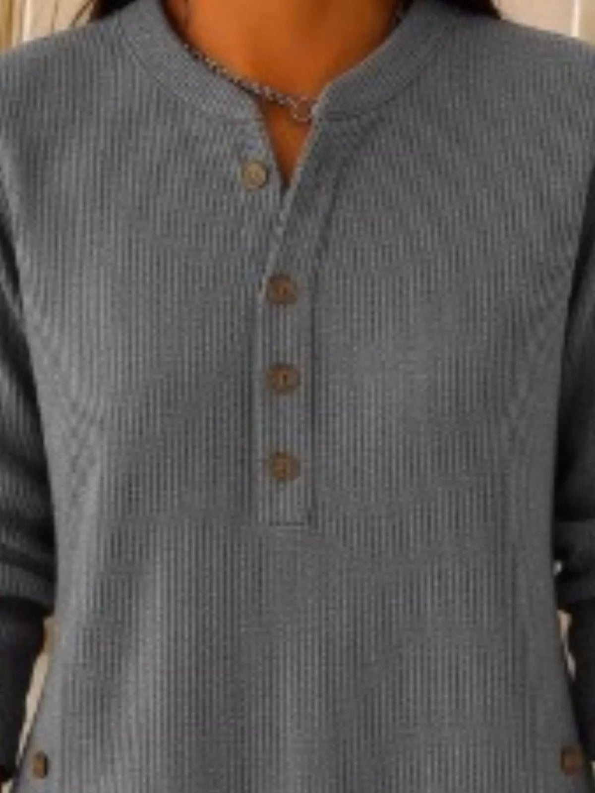 Corduroy button top