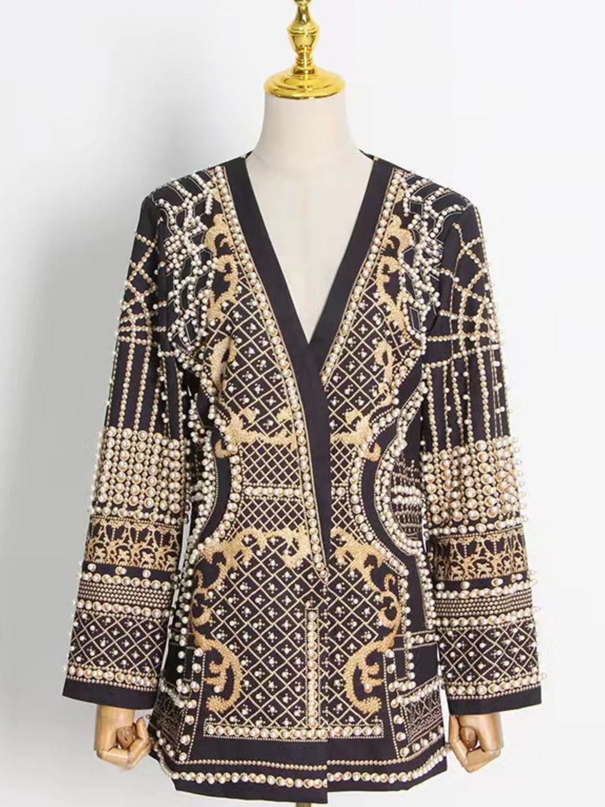 Pearl-button blazer