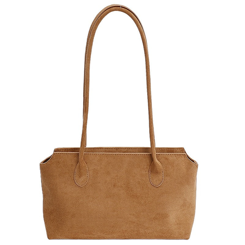 Suede-look East-West bag