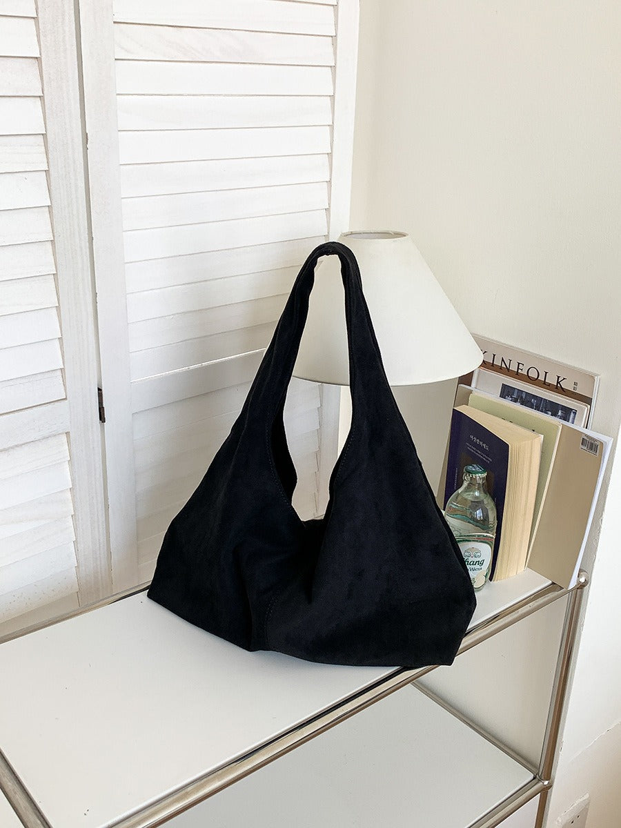 Slouchy suede-look hobo