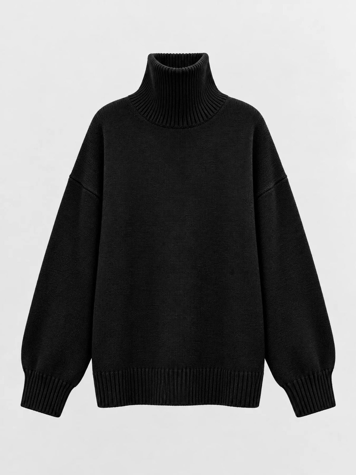 Oversized Turtleneck Wool Sweater