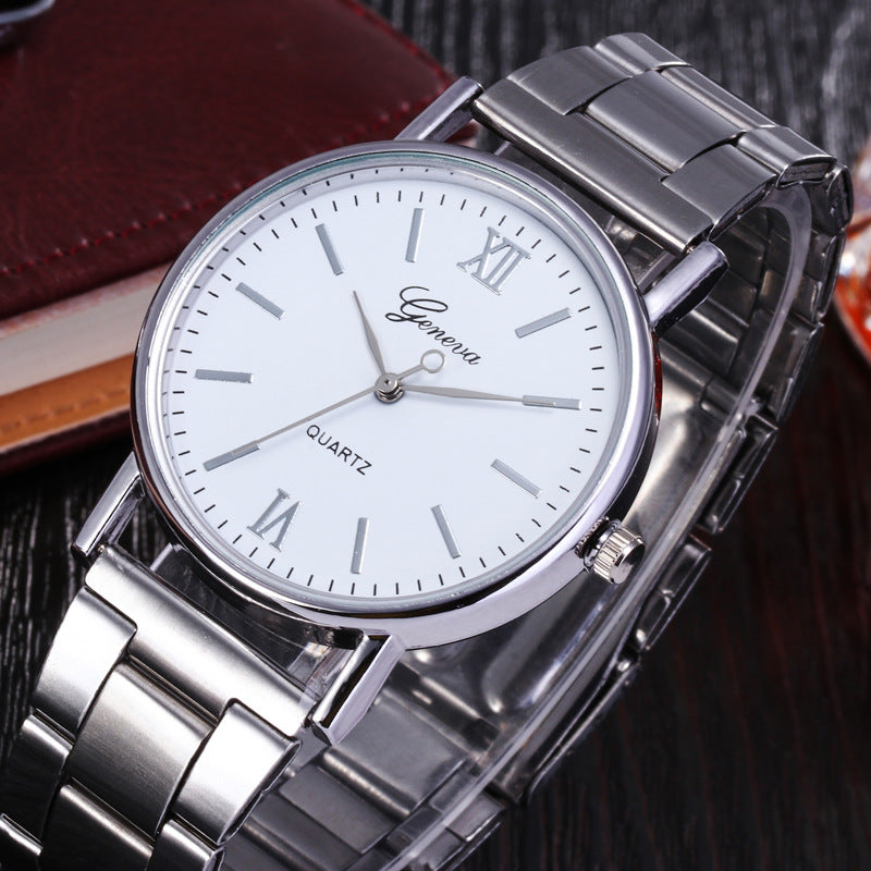 Slim steel-band watch