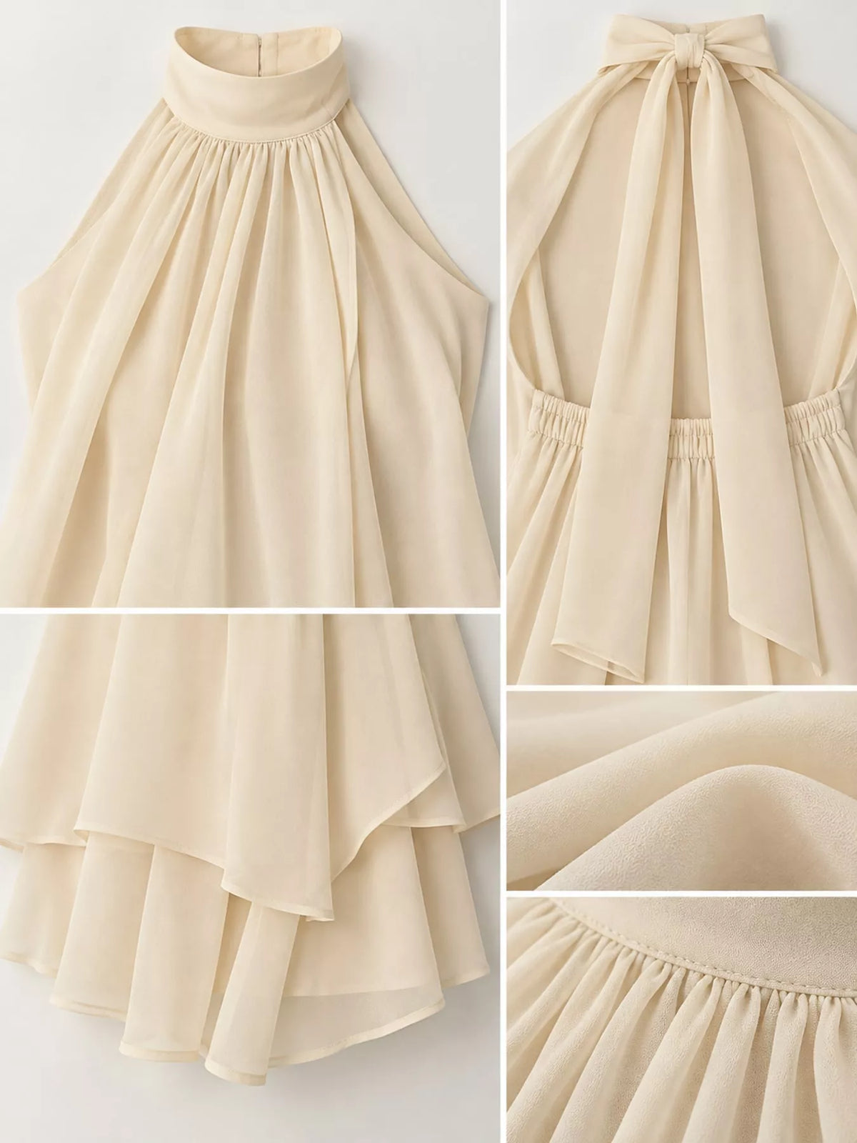 Ruched halter mini dress