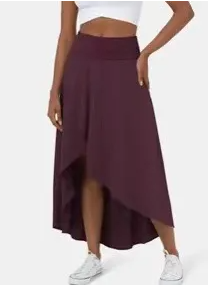High-low jersey midi skirt