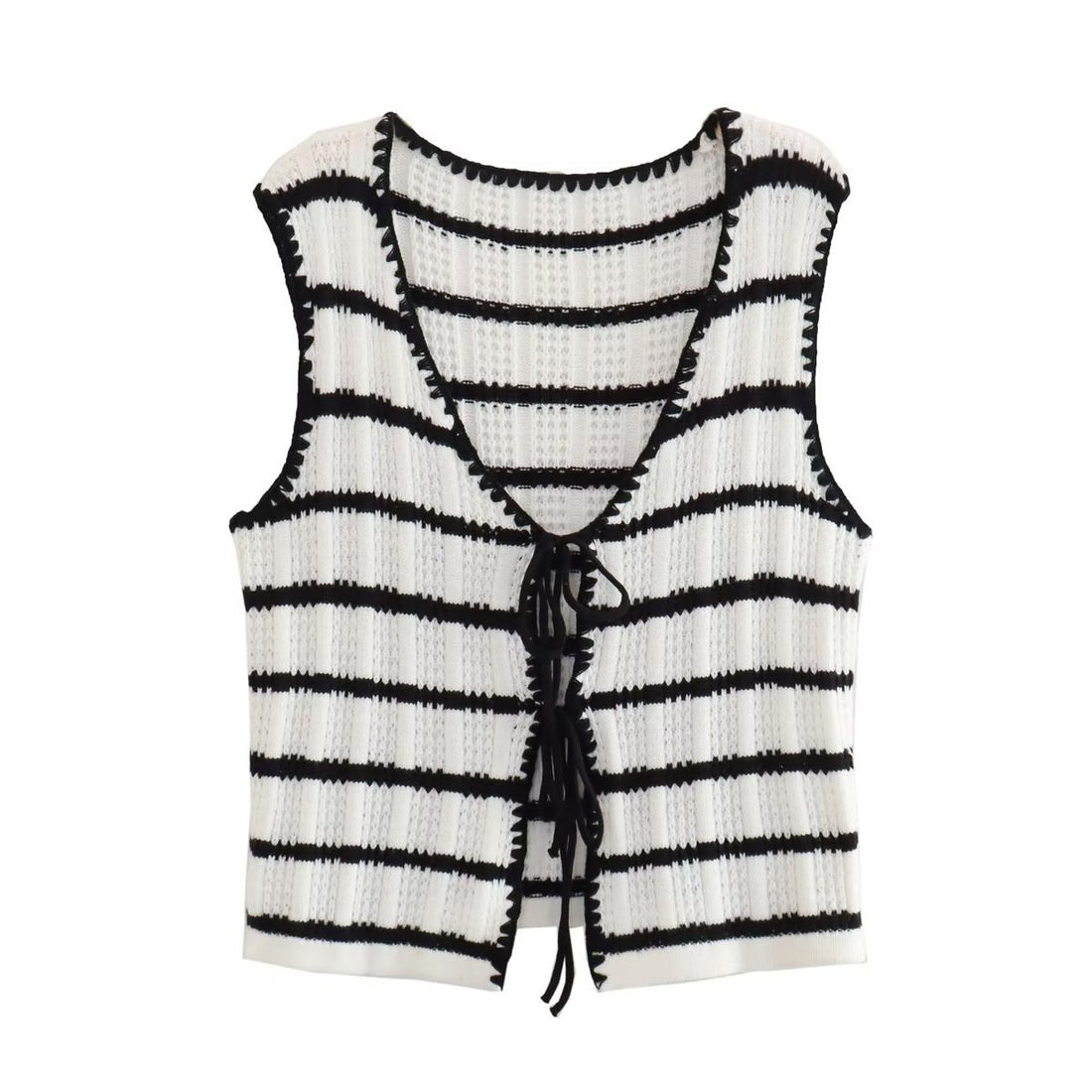 Tie-front cardigan and trouser set