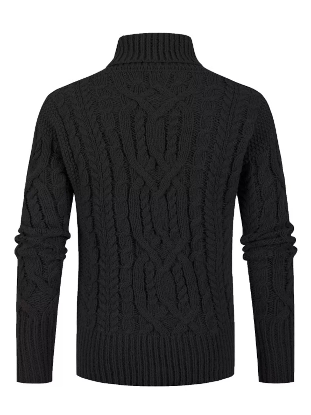 Shawl collar cable knit sweater