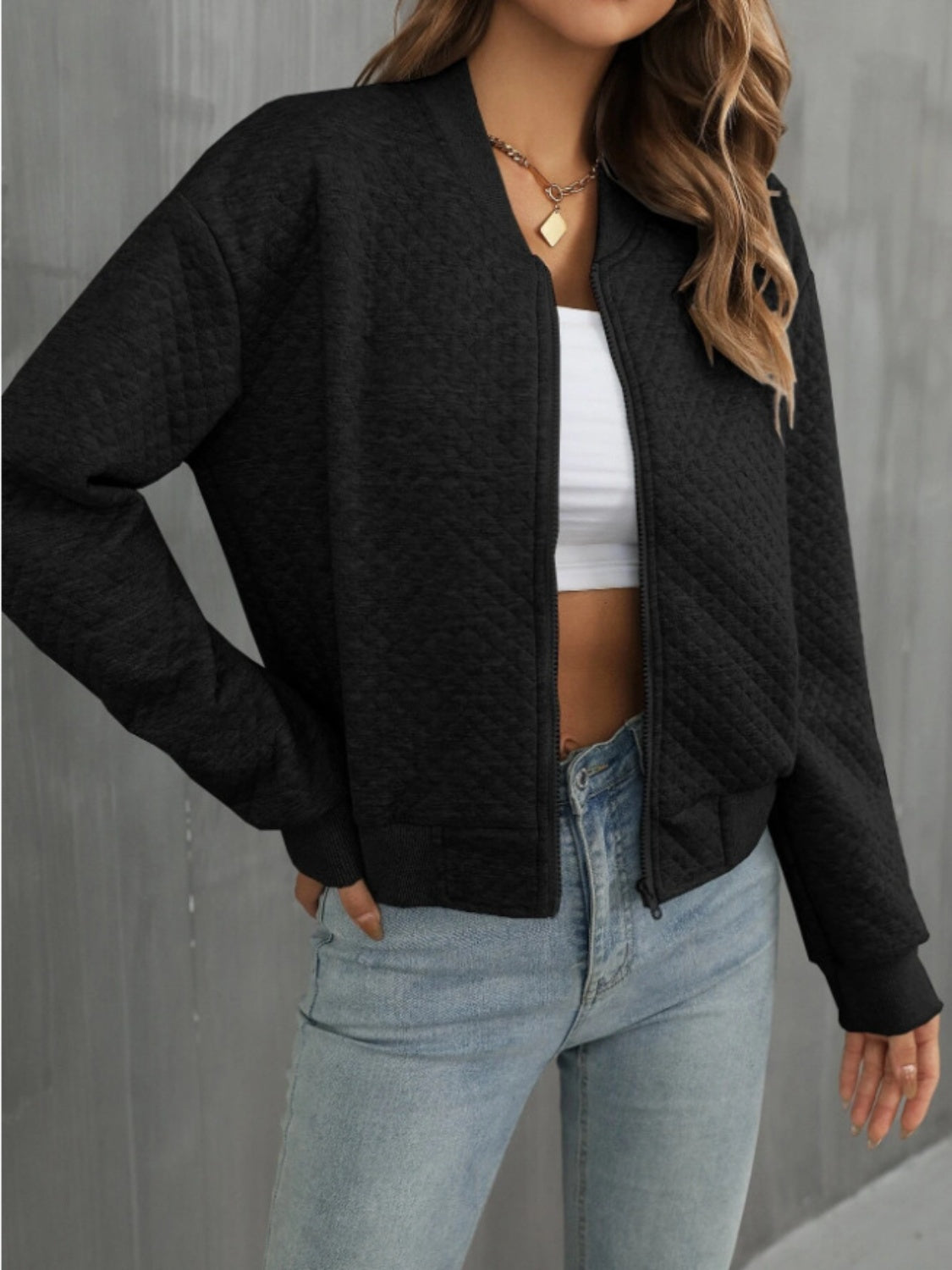 Zip up long sleeve jacket