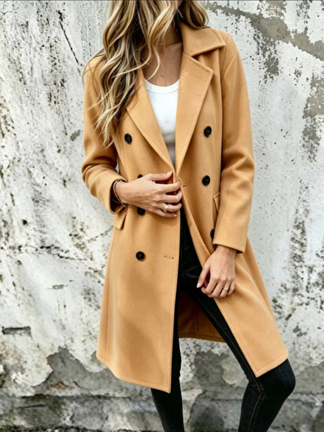 Double-breasted coat – khaki