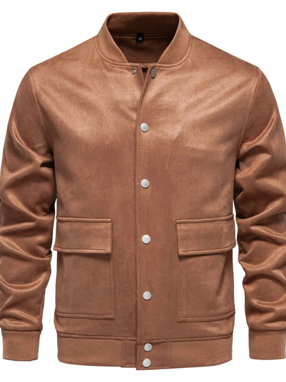 Baseball collar snap down jacket, Caramel