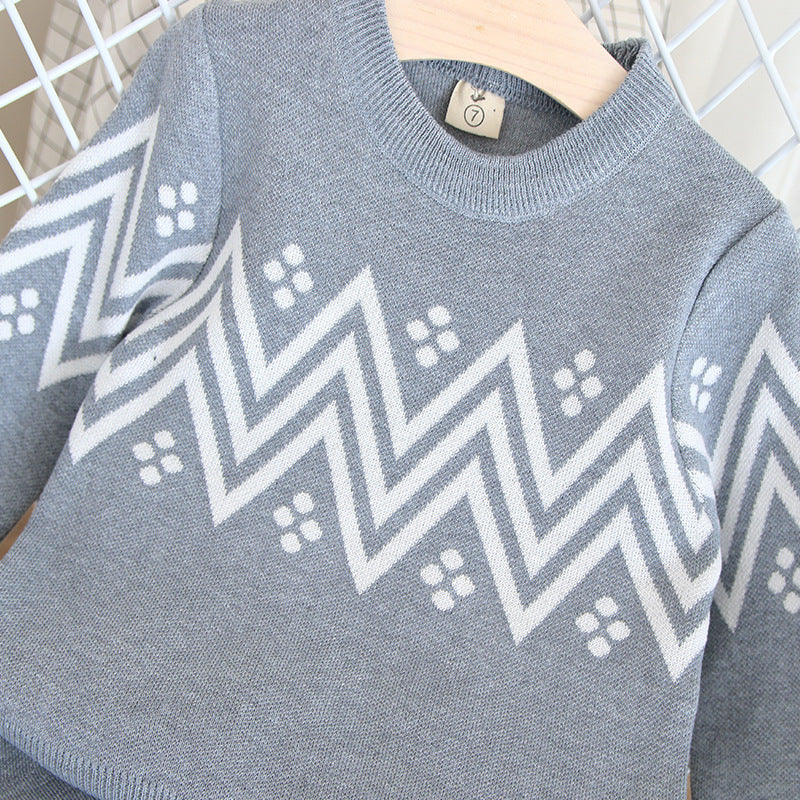 Kids' knit sweater and skirt set