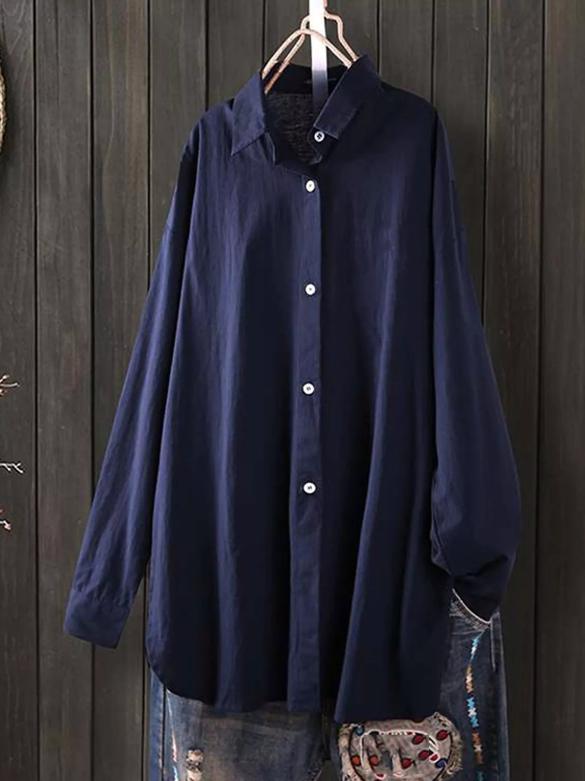 Oversized button-down shirt
