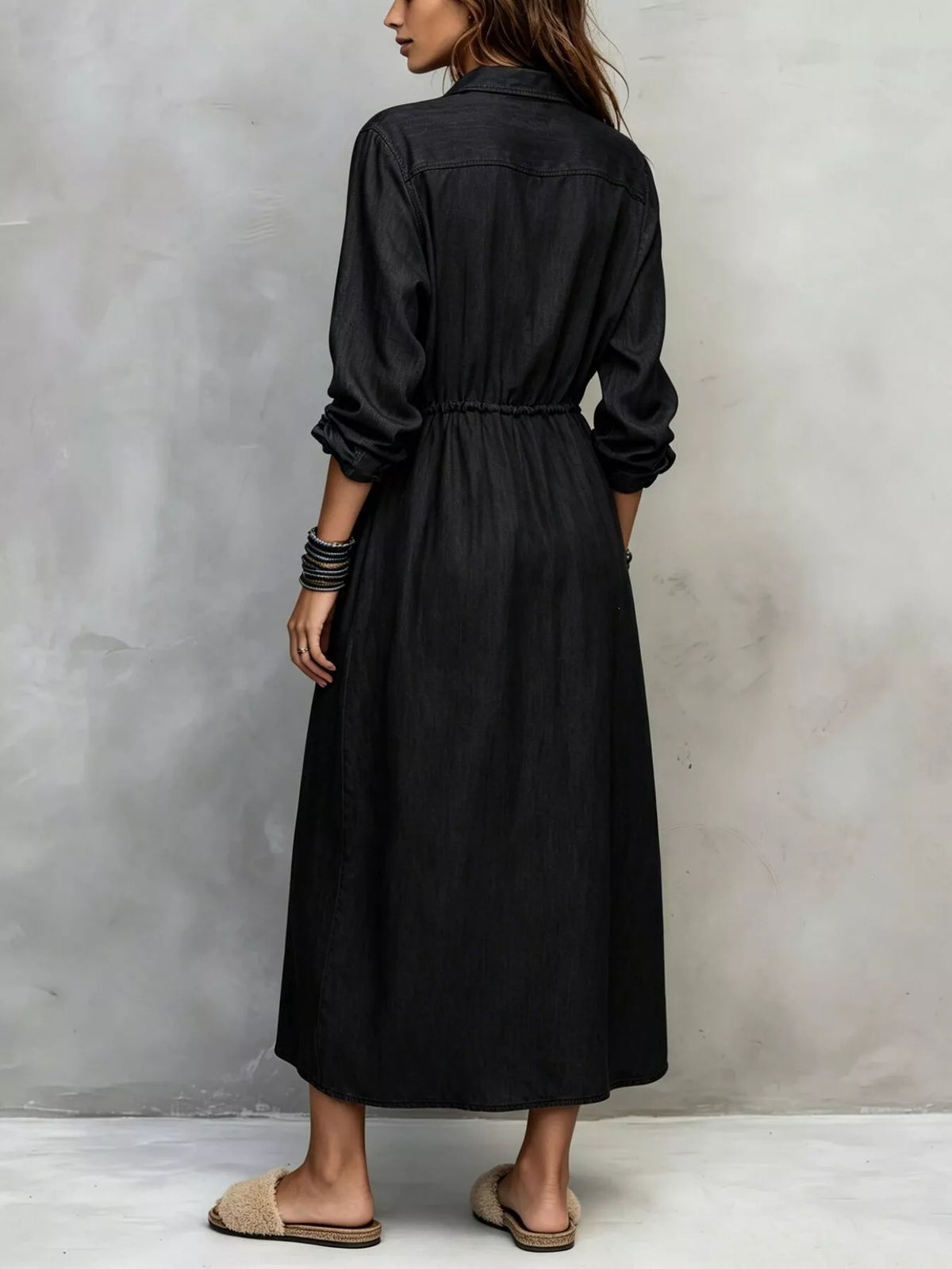 Long-sleeve shirt dress