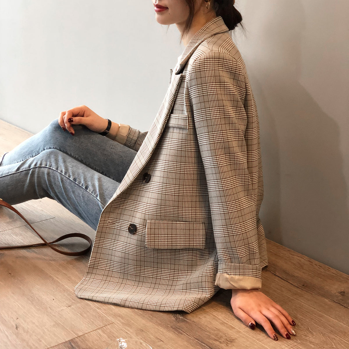 Plaid relaxed blazer