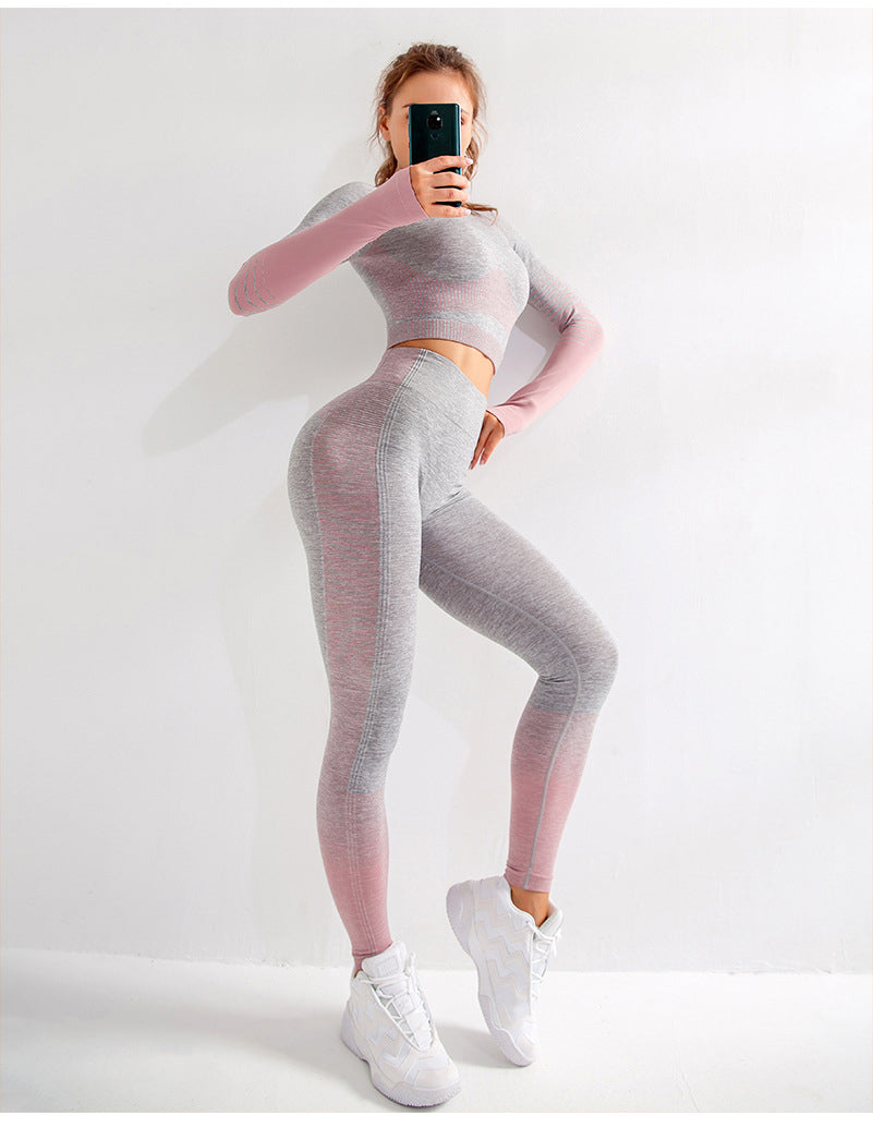 Seamless ribbed workout set