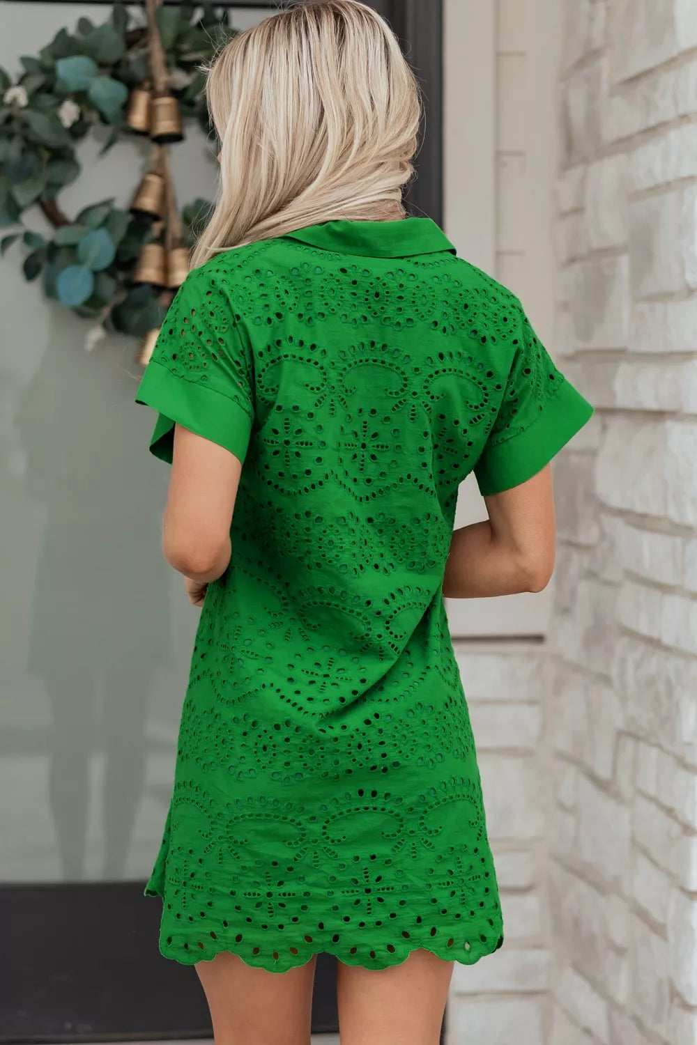 Eyelet collared dress
