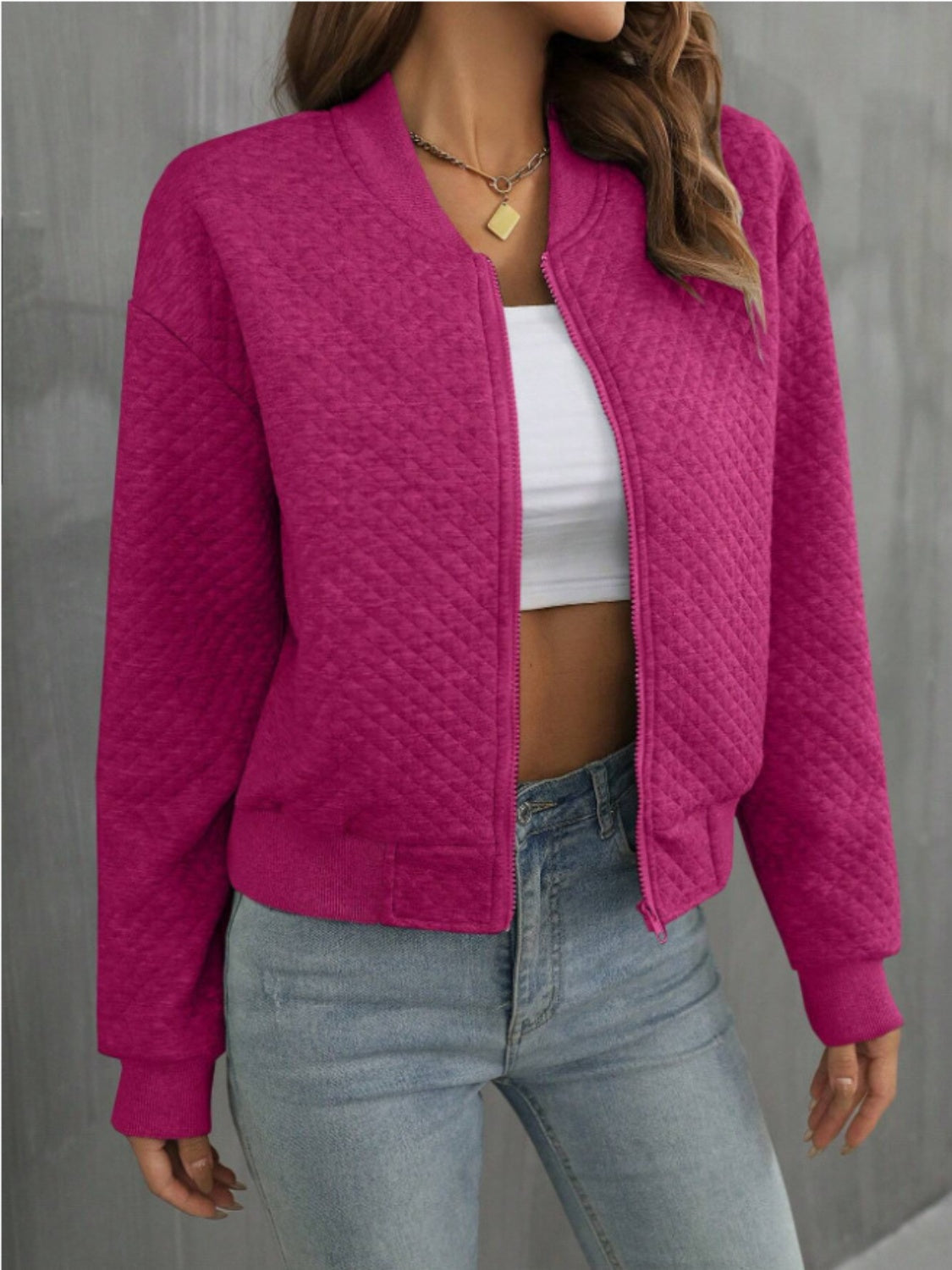 Zip up long sleeve jacket