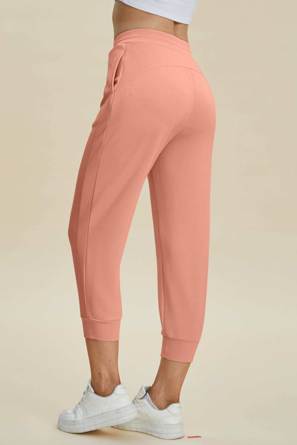 Air scuba drawstring high waist cropped pants
