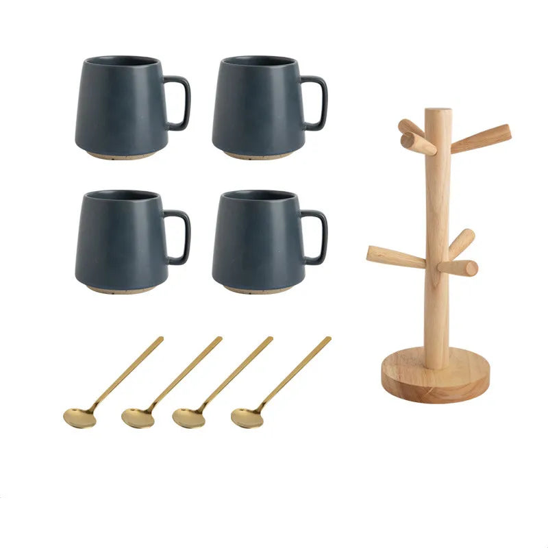 Speckled stoneware mug set
