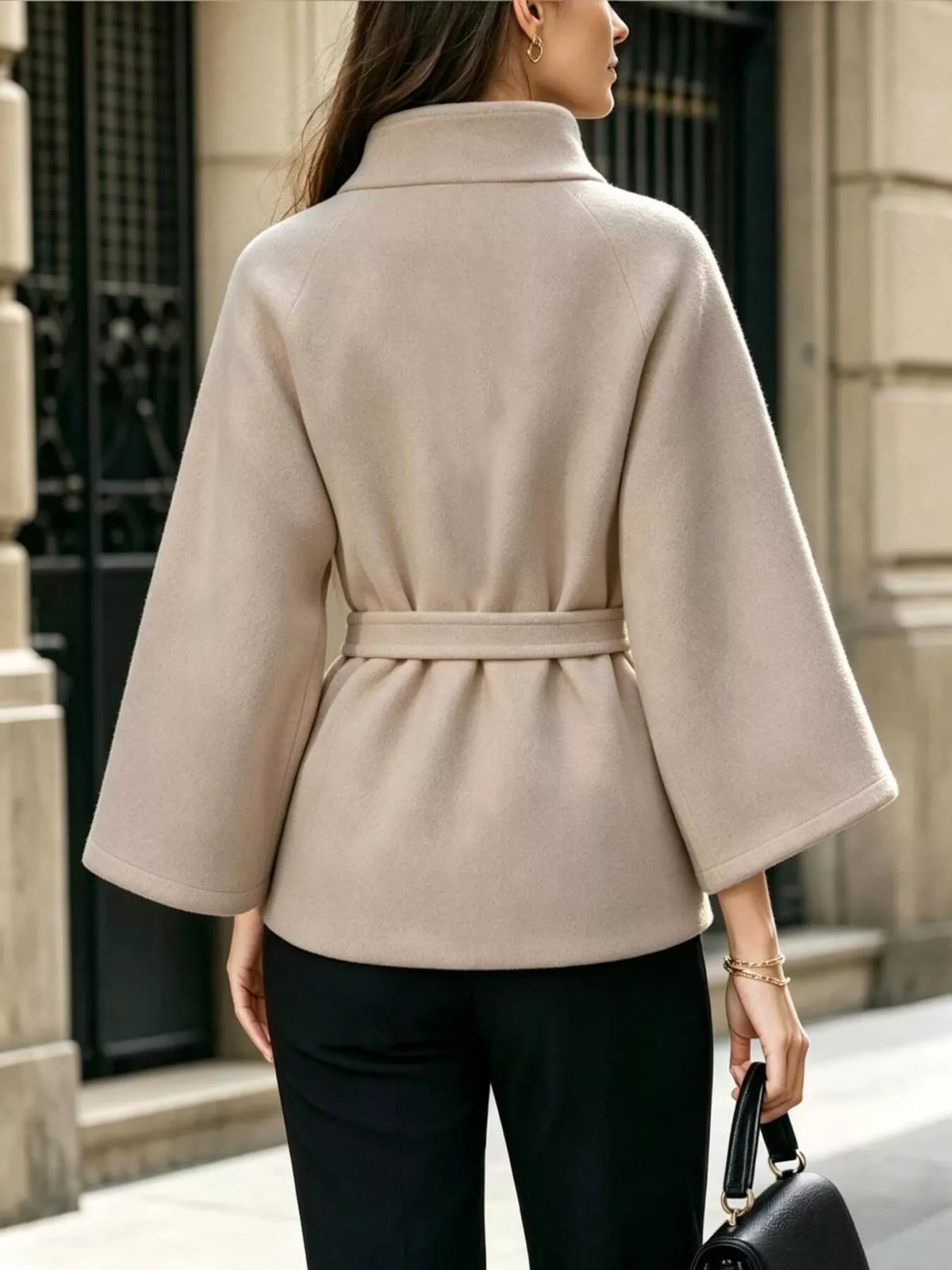 Belted cape coat