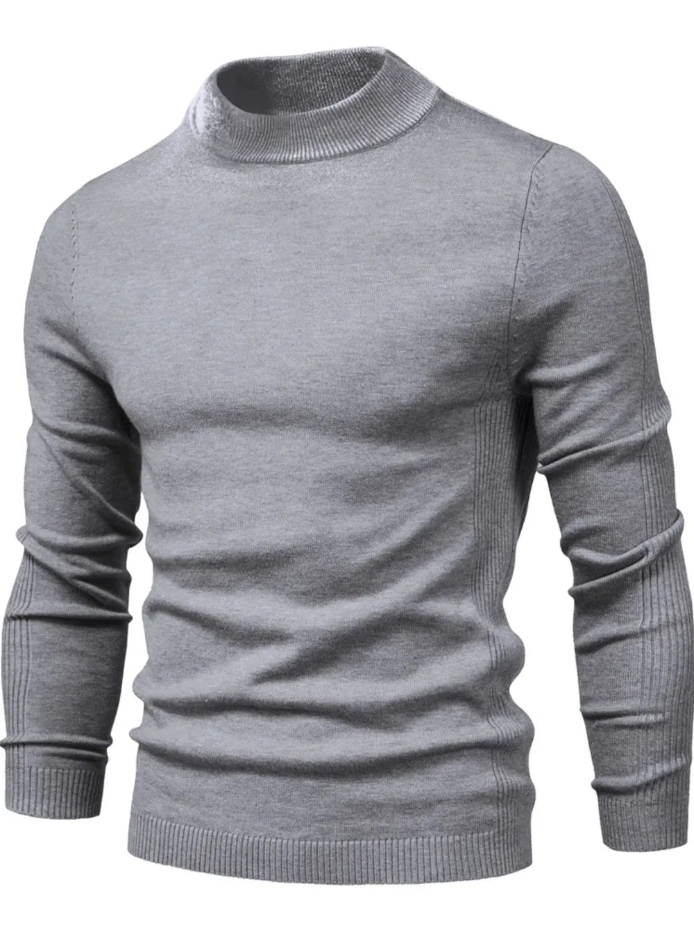 Mock neck long sleeve sweater, Gray