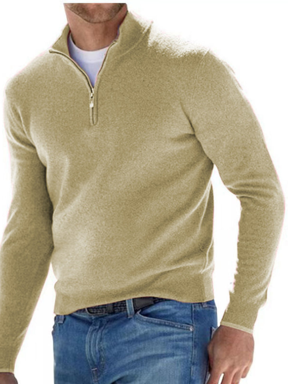 Quarter-zip sweater – chartreuse