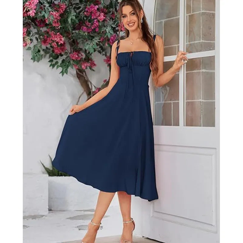 Midi tank dress – blue