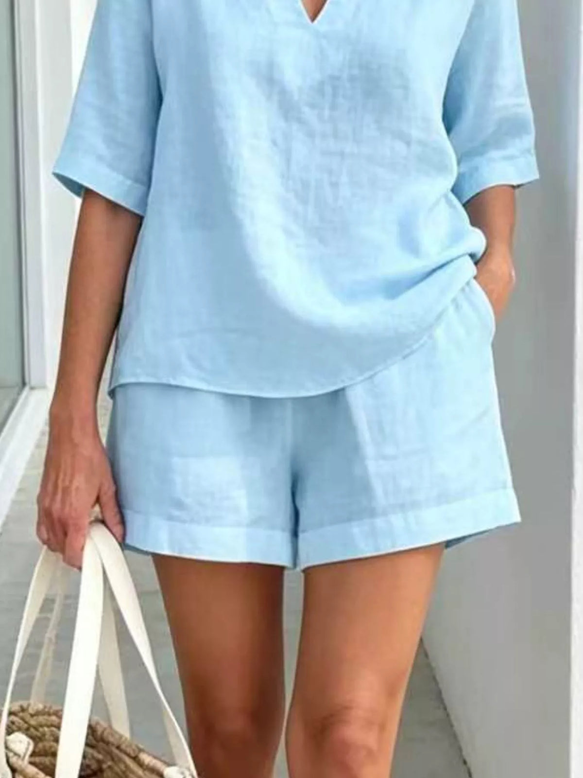 Half-sleeve top and shorts set