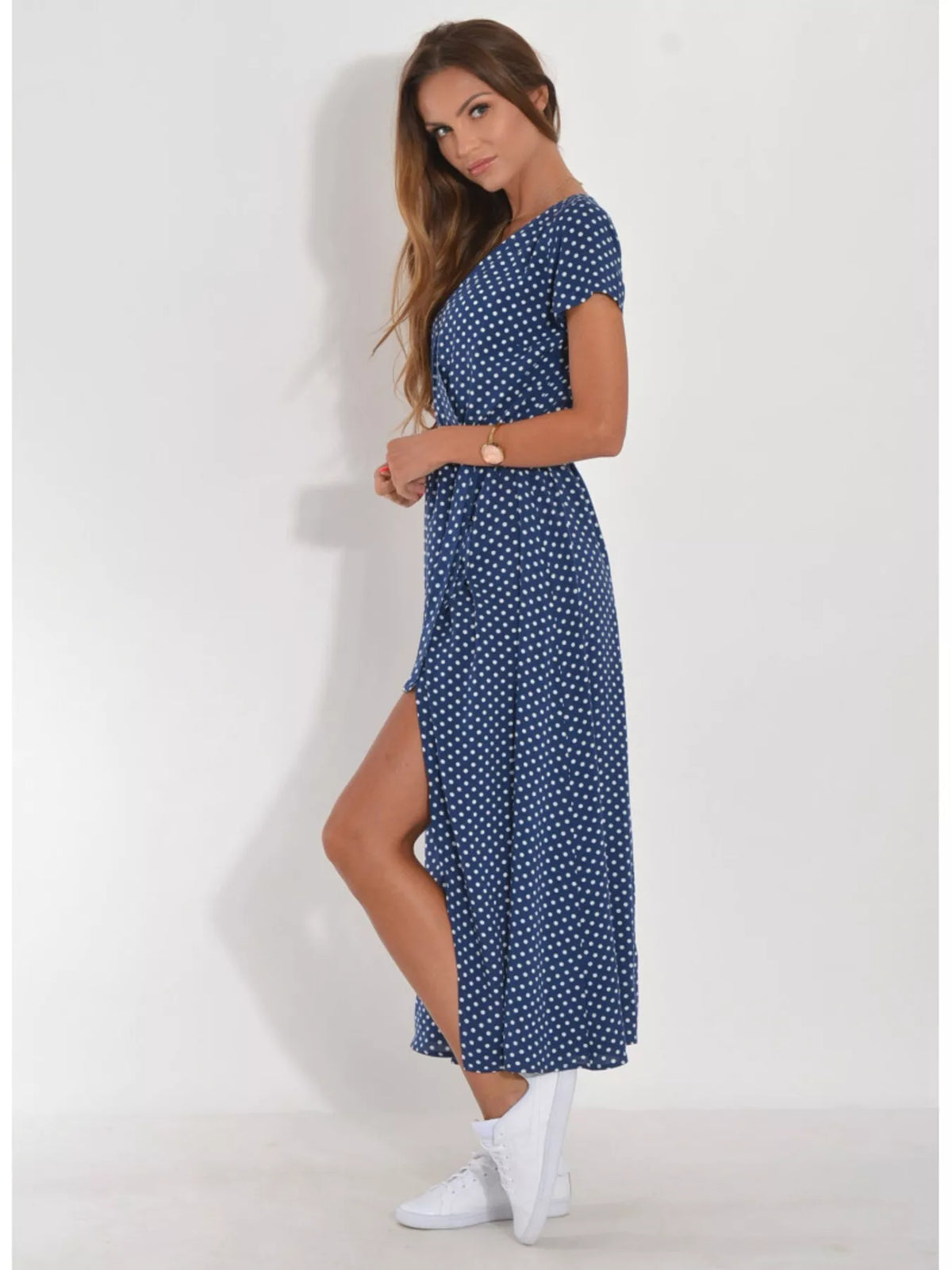 Surplice midi dress